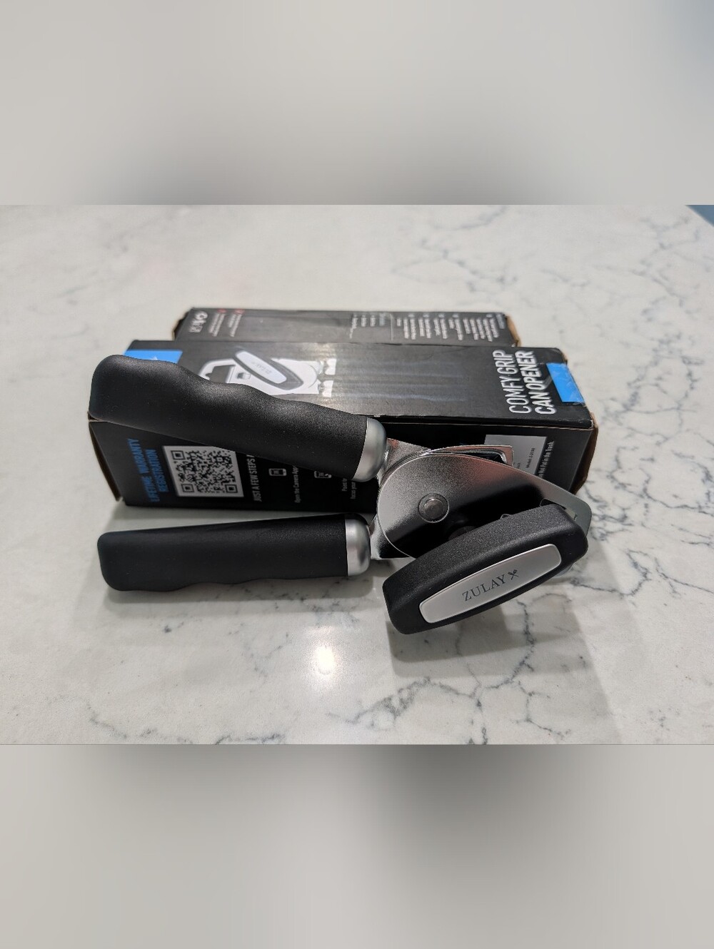 Zulay Black Comfort Grip Can Opener-Leaves No Sharp Edges